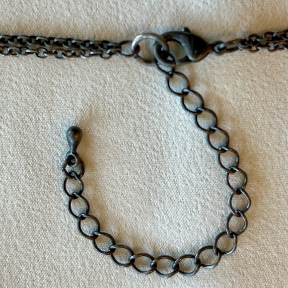 Round Pendant Necklace of Oxidized Silver and Black Onyx - Picture 7 of 16